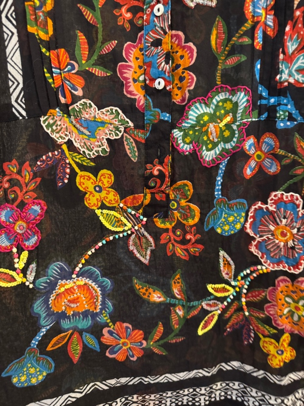 ARTISAN KIKISOL Boho Beaded High Low L/S Dress - Picture 4 of 7